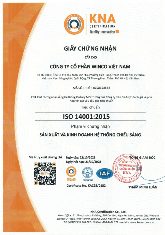 Chứng nhận ISO 14001:2015