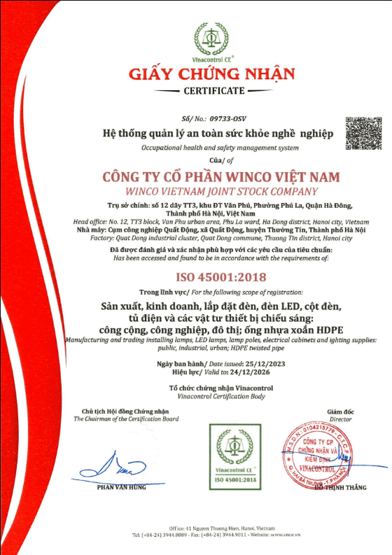 Chứng nhận ISO 45001:2018