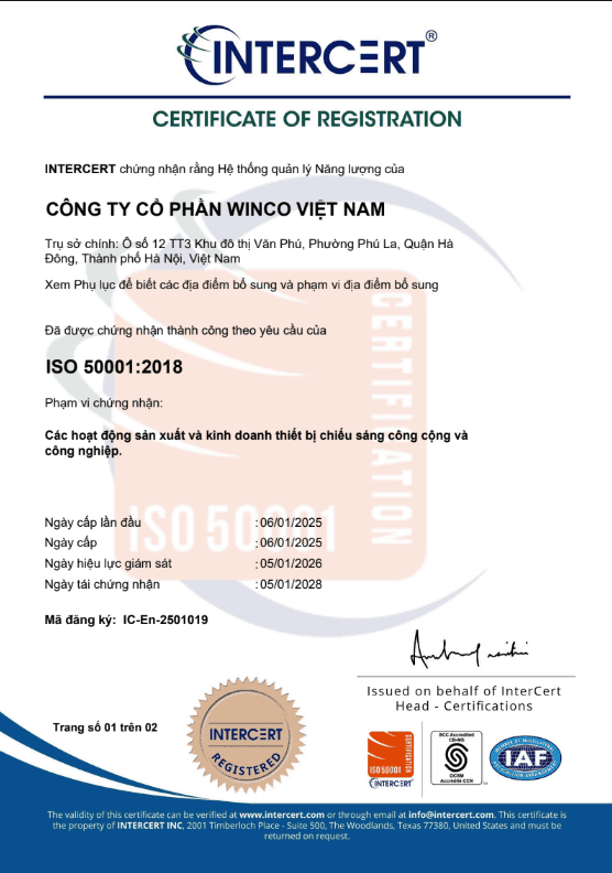 Chứng nhận ISO 50001:2018